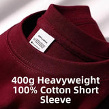 Heavyweight Pure Cotton Short Sleeve T-Shirt Tianqing Color Summer Loose Fit Unisex Basic Sle Comfortable Breathable Casual...