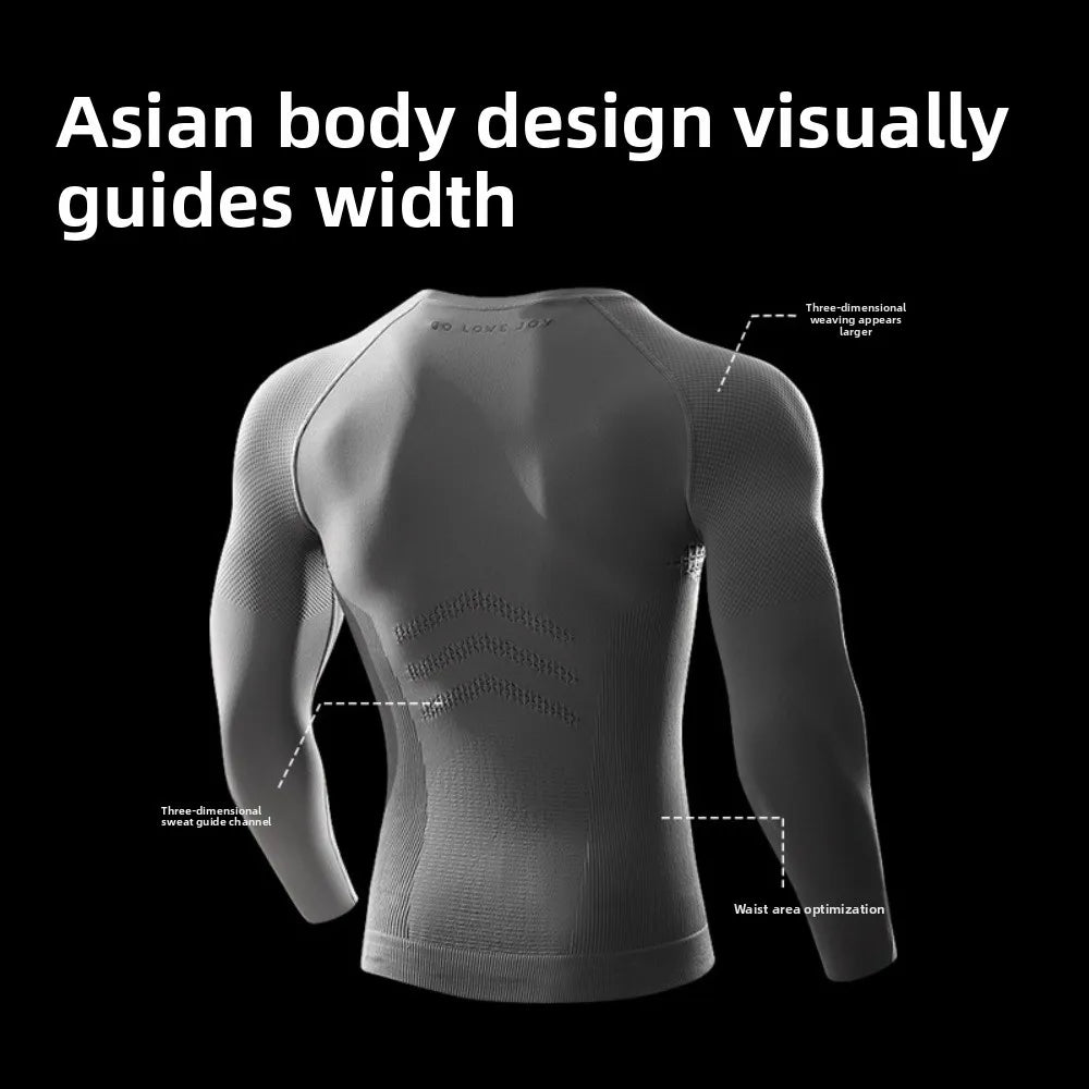 High-Performance Training Top for Men Seamless Moisture-Wicking Compression Shirt for Workouts Running