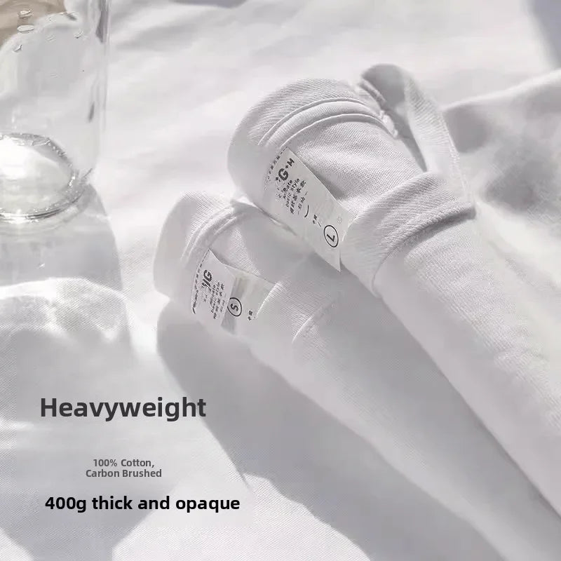 Heavyweight Pure Cotton Short Sleeve T-Shirt Tianqing Color Summer Loose Fit Unisex Basic Sle Comfortable Breathable Casual...