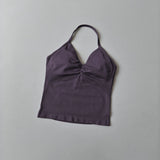 NO LOGO Women's Longline Strappy Backless Gym Top Scrunch Workout Open Back Bra Tank Top for Running Yoga Shirt