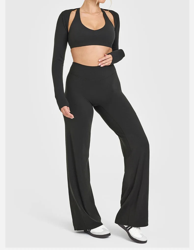 Sports straight-leg pants for women without embarrassment wide-leg pants yoga breathable fitness clothing versatile casual pants