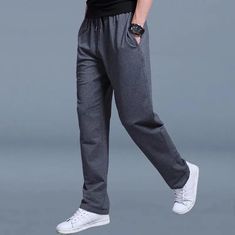 2024 Straight Spring Autumn Joggers Men Jogging Sweatpants Sportswear Knit Tracksuit Sports Pants Trousers Wide Leg Clothing ﻿