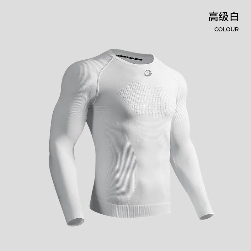 High-Performance Training Top for Men Seamless Moisture-Wicking Compression Shirt for Workouts Running
