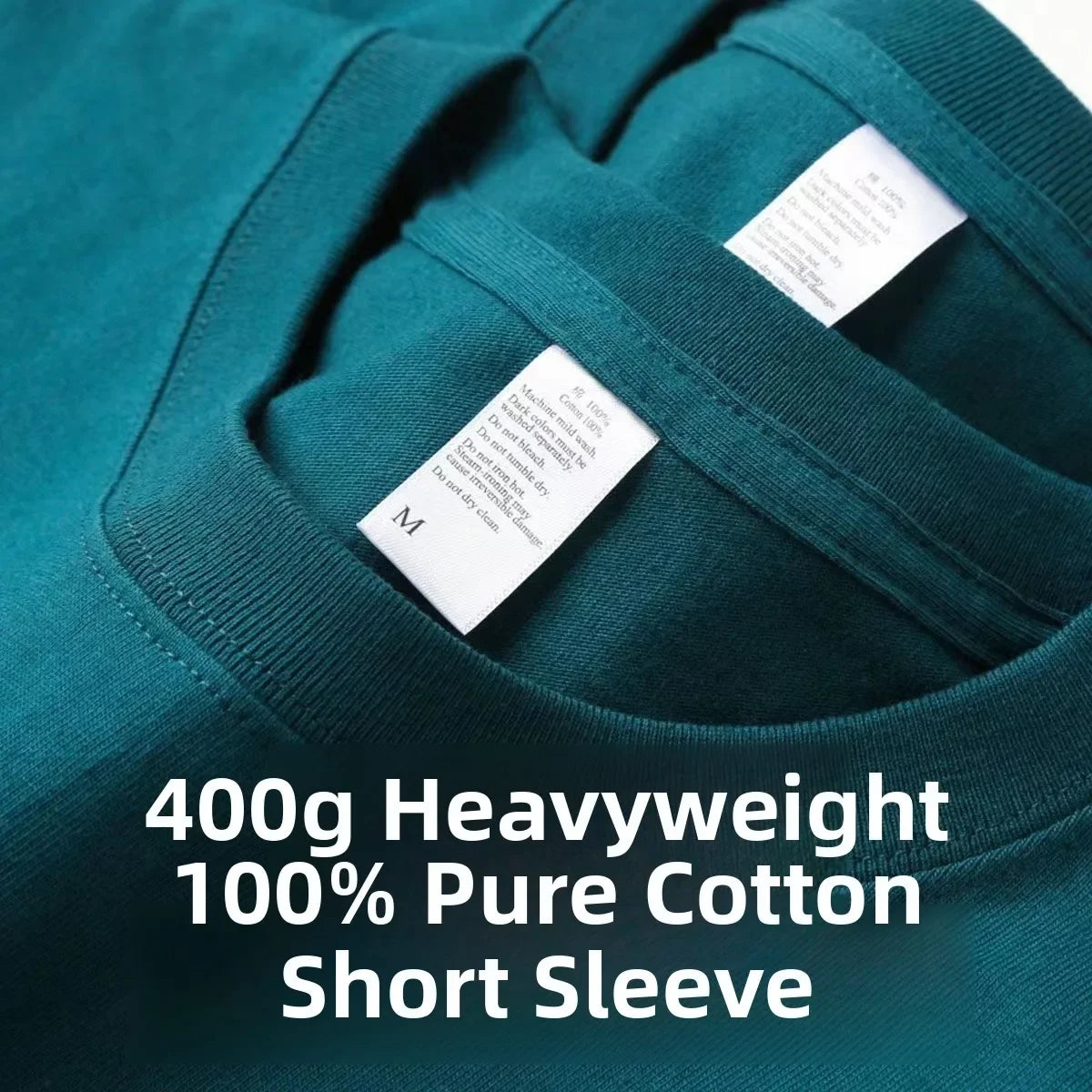 Heavyweight Pure Cotton Short Sleeve T-Shirt Tianqing Color Summer Loose Fit Unisex Basic Sle Comfortable Breathable Casual...