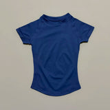 HISTELLO Impact Short Sleeve Top Women Gym Yoga Top Workout Clothes Sports T Shirt Fitness Activewear Running Tight Tops