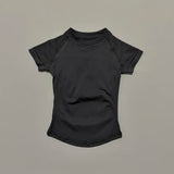 HISTELLO Impact Short Sleeve Top Women Gym Yoga Top Workout Clothes Sports T Shirt Fitness Activewear Running Tight Tops