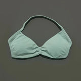 HISTELLO Strappy Bra Gym Top Women High Support Thin Strap Halter Sports Seamless Bras Scrunch Push-up Workout Yoga Tank Tops