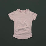 HISTELLO Impact Short Sleeve Top Women Gym Yoga Top Workout Clothes Sports T Shirt Fitness Activewear Running Tight Tops