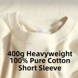 Heavyweight Pure Cotton Short Sleeve T-Shirt Tianqing Color Summer Loose Fit Unisex Basic Sle Comfortable Breathable Casual...