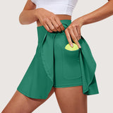 Women'S Stretch Yoga Skirt Printed Athletic Shorts Lightweight High Waisted Skirt With Pockets Women'S Simple Sports Skirt
